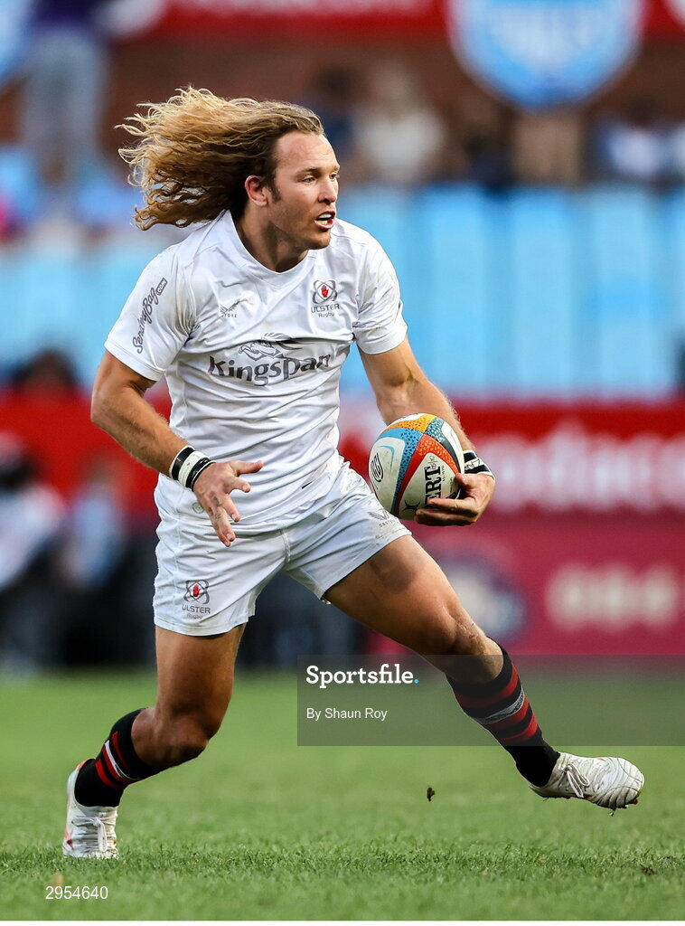 5 October 2024; Werner Kok of Ulster in action during the United Rugby Championship match between Vodacom Bulls and Ulster at Loftus Versfeld Stadium in Pretoria, South Africa. Photo by Shaun Roy/Sportsfile