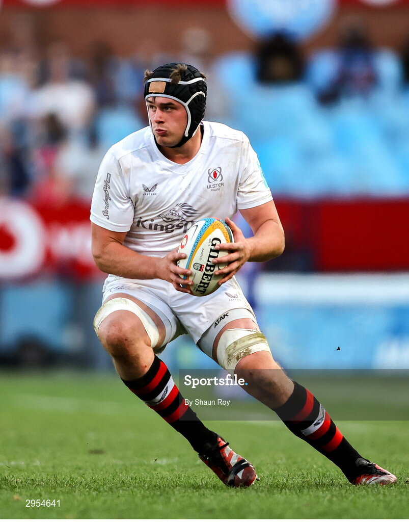 5 October 2024; James McNabney of Ulster in action during the United Rugby Championship match between Vodacom Bulls and Ulster at Loftus Versfeld Stadium in Pretoria, South Africa. Photo by Shaun Roy/Sportsfile