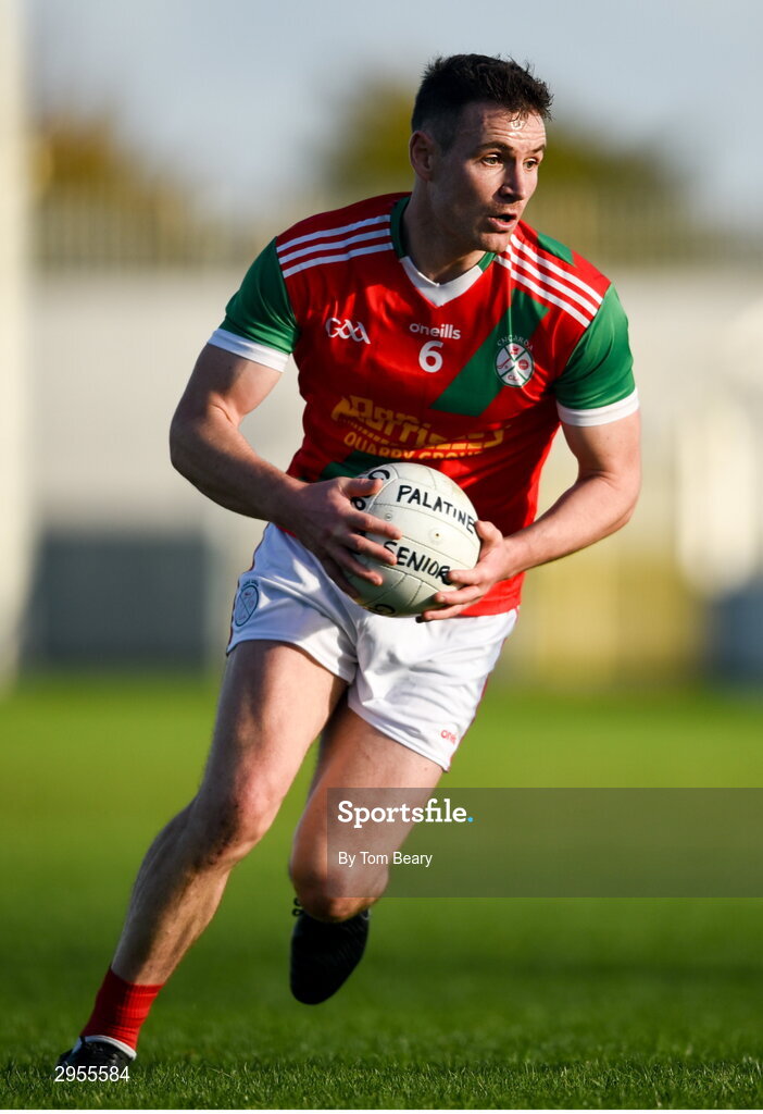 6 October 2024; Ciaran Moran of Palatine during the Carlow County Senior Football Championship final match between Rathvilly and Palatine at Netwatch Cullen Park in Carlow. Photo by Tom Beary/Sportsfile