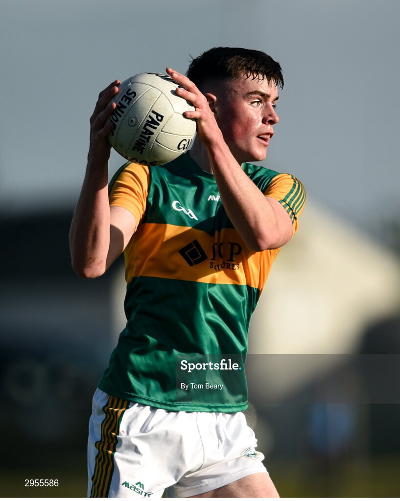 6 October 2024; Adam Burgess of Rathvilly during the Carlow County Senior Football Championship final match between Rathvilly and Palatine at Netwatch Cullen Park in Carlow. Photo by Tom Beary/Sportsfile