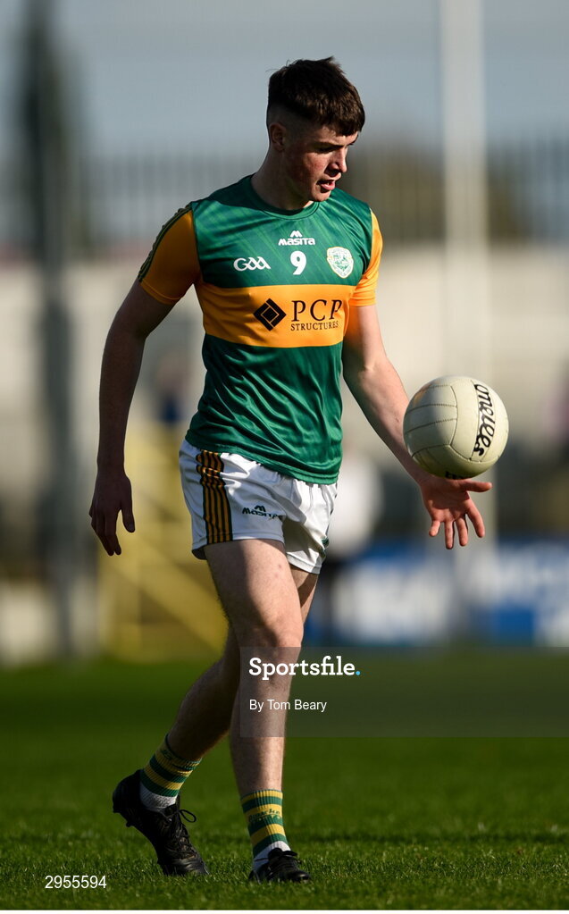 6 October 2024; Adam Burgess of Rathvilly during the Carlow County Senior Football Championship final match between Rathvilly and Palatine at Netwatch Cullen Park in Carlow. Photo by Tom Beary/Sportsfile