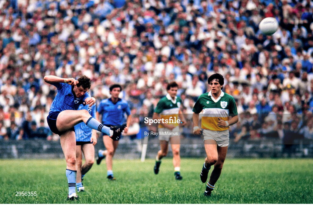 29 June 1986; Jim Ronayne of Dublin in action during the Leinster Senior Football Championship Semi-final match between Dublin and Offaly in O'Moore Park in Portlaoise, Laois. Photo by Ray McManus/Sportsfile