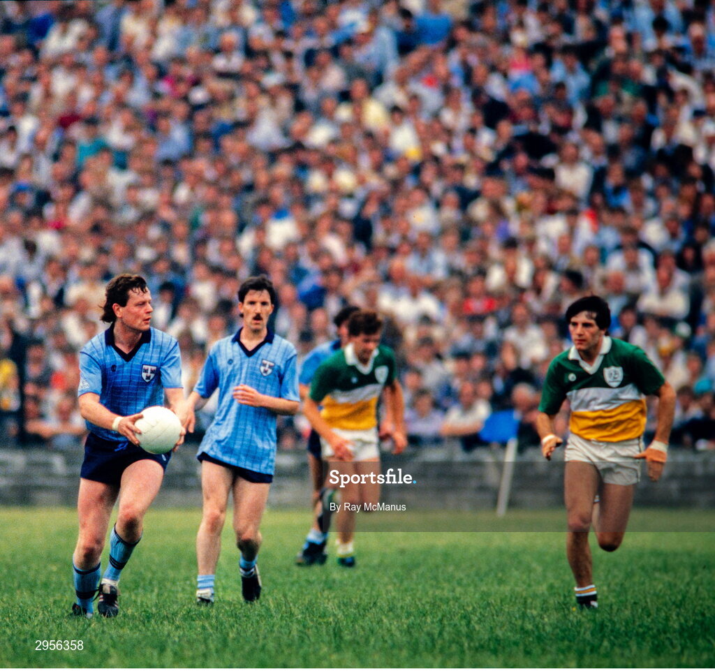 29 June 1986; Jim Ronayne of Dublin in action during the Leinster Senior Football Championship Semi-final match between Dublin and Offaly in O'Moore Park in Portlaoise, Laois. Photo by Ray McManus/Sportsfile
