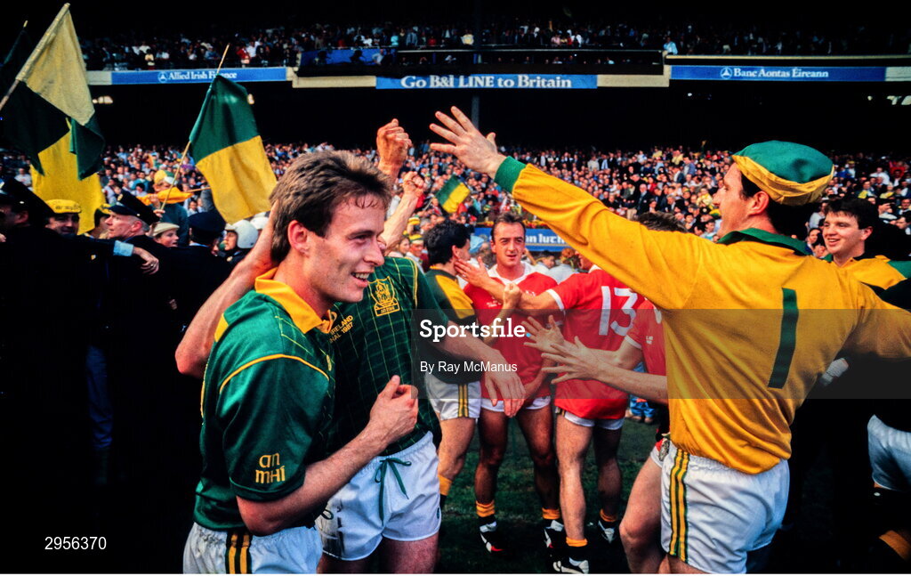 20 September 1987; Bernard Flynn of Meath celebrates after the All-Ireland Senior Football Championship Final match between Meath and Cork at Croke Park in Dublin. Photo by Ray McManus/Sportsfile