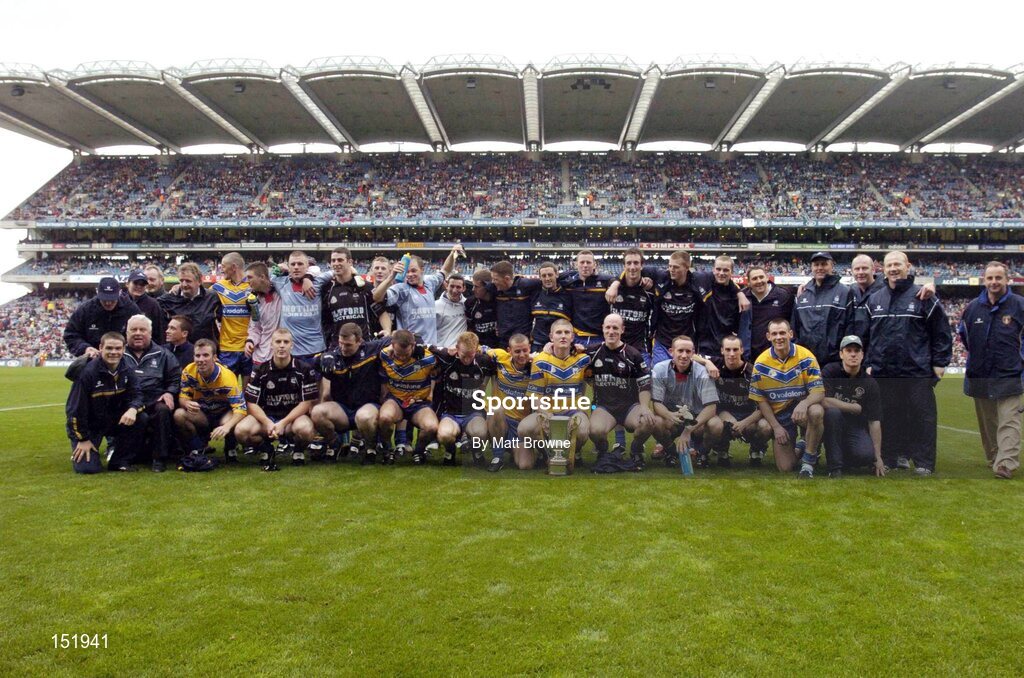 22 August 2004; Clare squad pictured with the Tommy Murphy Cup after victory over Sligo. Tommy Murphy Cup Final, Clare v Sligo, Croke Park, Dublin. Picture credit; Matt Browne / SPORTSFILE