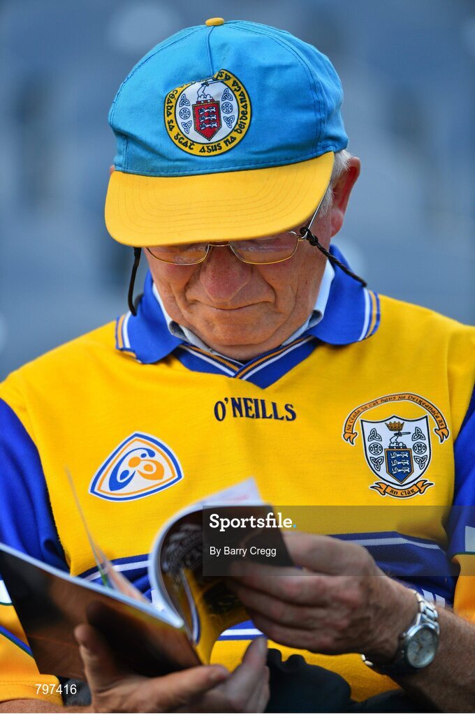 28 September 2013; Clare supporter Peadar Cunningham, from Kilrush, Co. Clare ahead of the game. GAA Hurling All-Ireland Senior Championship Final Replay, Cork v Clare, Croke Park, Dublin.
