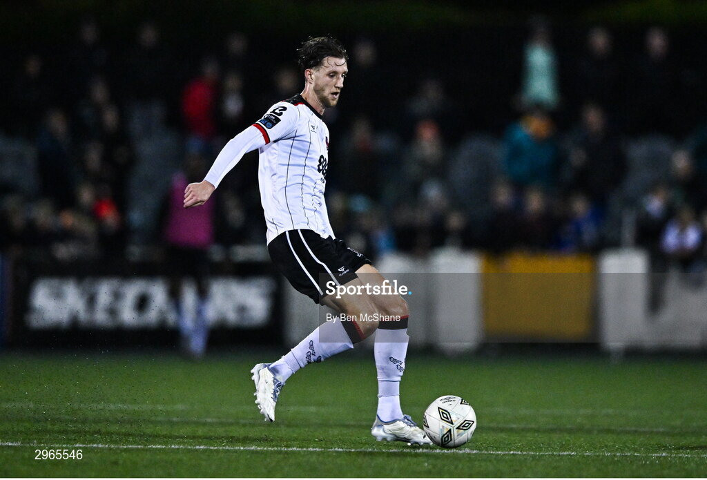 18 October 2024; Koen Oostenbrink of Dundalk during the SSE Airtricity Men's Premier Division match between Dundalk and Derry City at Oriel Park in Dundalk, Louth. Photo by Ben McShane/Sportsfile