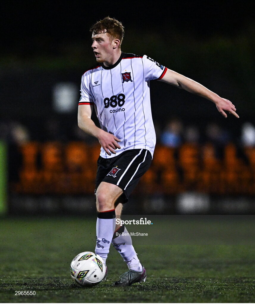 18 October 2024; Sean Keogh of Dundalk during the SSE Airtricity Men's Premier Division match between Dundalk and Derry City at Oriel Park in Dundalk, Louth. Photo by Ben McShane/Sportsfile