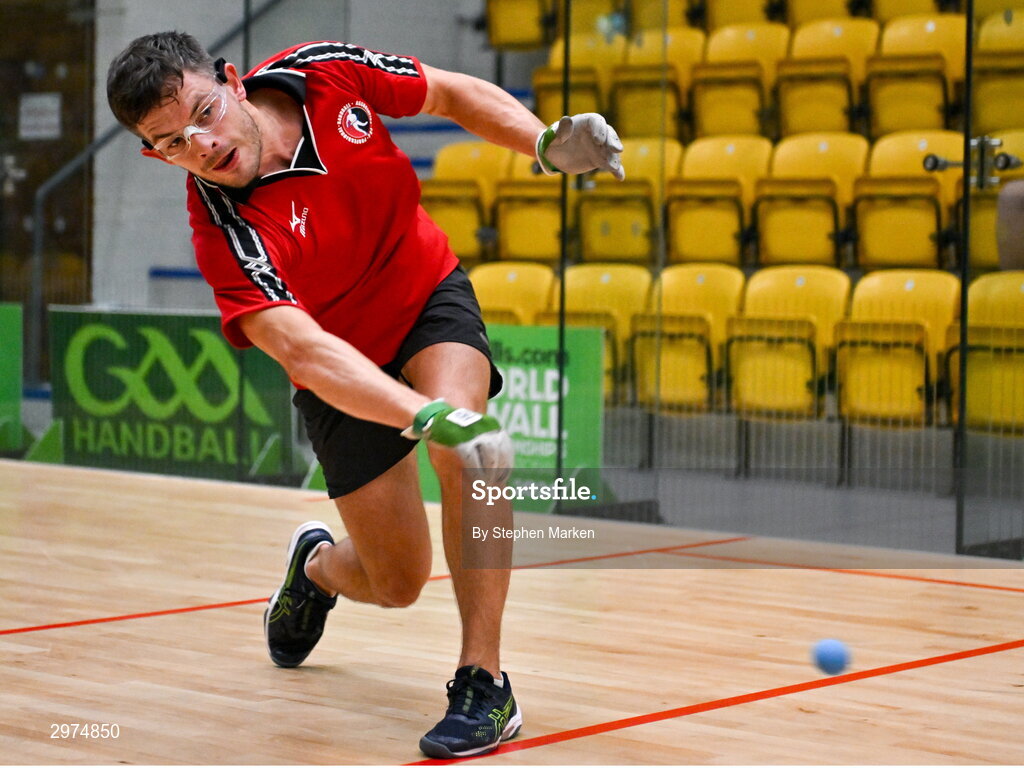 30 October 2024; Killian Carroll of USA, in action during the Open Men's round of 16, during day five of the O'Neills.com World 4-Wall Championships at Croke Park in Dublin. Photo by Stephen Marken/Sportsfile