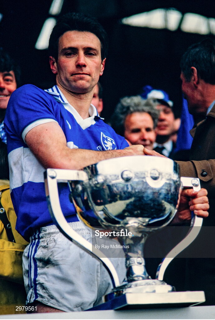 4 May 1986; Laois captain Colm Browne after their side's vicotry at the Ford National Football League Division 1 Final match between Laois and Monaghan at Croke Park, Dublin. Photo by Ray McManus/Sportsfile