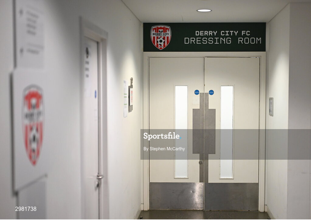 10 November 2024; A general view of outdside the Derry City dressing room before the Sports Direct Men's FAI Cup Final match between Drogheda United and Derry City at the Aviva Stadium in Dublin. Photo by Stephen McCarthy/Sportsfile