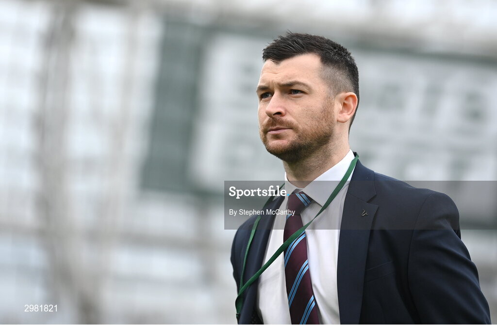 10 November 2024; Ryan Brennan of Drogheda United walks the pitch before the Sports Direct Men's FAI Cup Final match between Drogheda United and Derry City at the Aviva Stadium in Dublin. Photo by Stephen McCarthy/Sportsfile