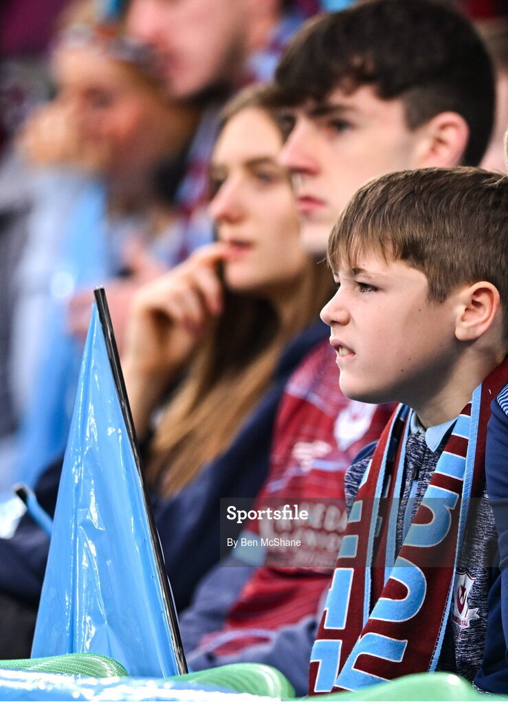 10 November 2024; Drogheda United supporters before the Sports Direct Men's FAI Cup Final match between Drogheda United and Derry City at the Aviva Stadium in Dublin. Photo by Ben McShane/Sportsfile