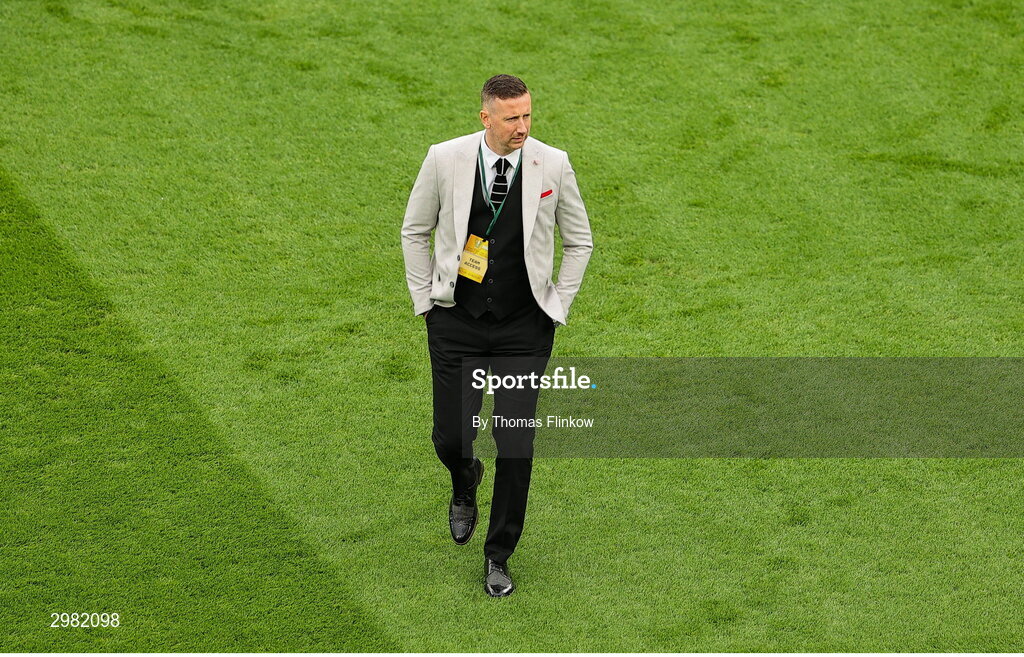10 November 2024; Shane McEleney of Derry City before the Sports Direct Men's FAI Cup Final match between Drogheda United and Derry City at the Aviva Stadium in Dublin. Photo by Thomas Flinkow/Sportsfile