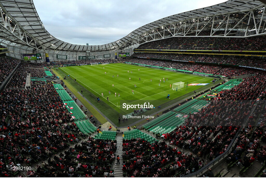 10 November 2024; A general view during the Sports Direct Men's FAI Cup Final match between Drogheda United and Derry City at the Aviva Stadium in Dublin. Photo by Thomas Flinkow/Sportsfile