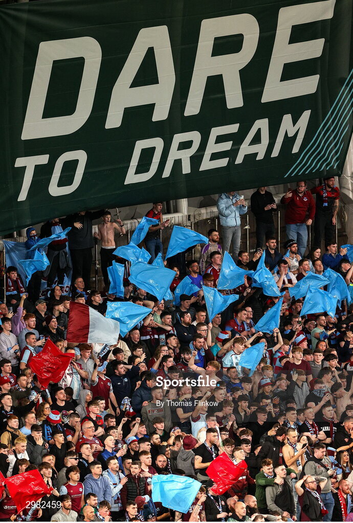 10 November 2024; Drogheda United supporters during the Sports Direct Men's FAI Cup Final match between Drogheda United and Derry City at the Aviva Stadium in Dublin. Photo by Thomas Flinkow/Sportsfile