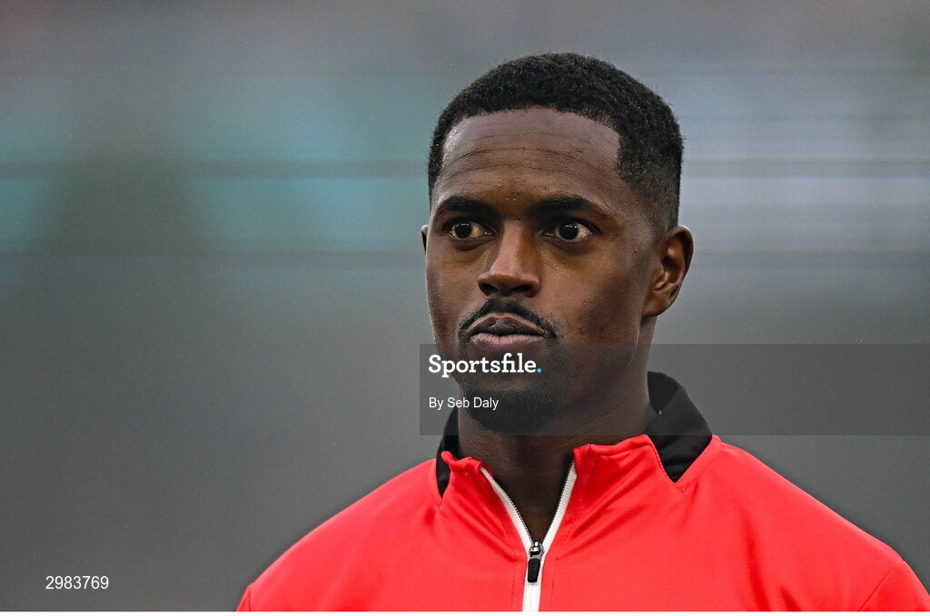 10 November 2024; Sadou Diallo of Derry City before the Sports Direct Men's FAI Cup Final match between Drogheda United and Derry City at the Aviva Stadium in Dublin. Photo by Seb Daly/Sportsfile