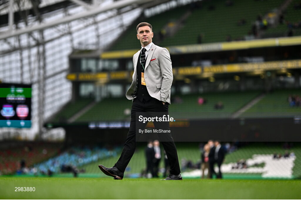 10 November 2024; Derry City goalkeeper Brian Maher before the Sports Direct Men's FAI Cup Final match between Drogheda United and Derry City at the Aviva Stadium in Dublin. Photo by Ben McShane/Sportsfile