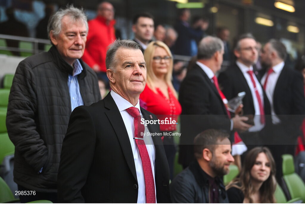 10 November 2024; Derry City board member Hugh Harkin during the Sports Direct Men's FAI Cup Final match between Drogheda United and Derry City at the Aviva Stadium in Dublin. Photo by Stephen McCarthy/Sportsfile