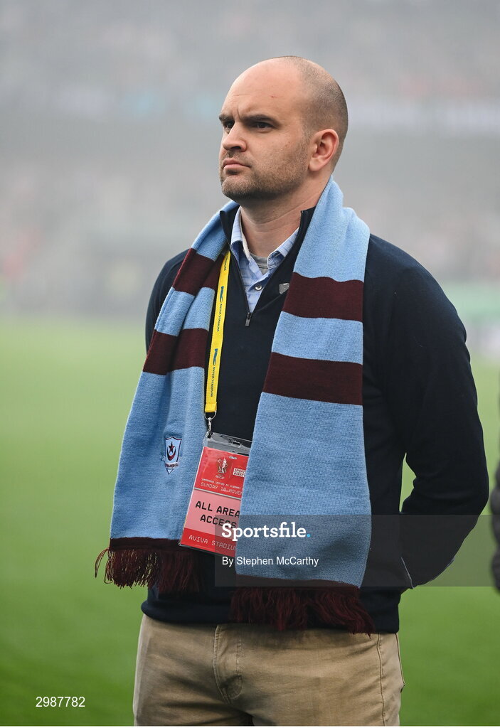 10 November 2024; Drogheda United co-chairman Benjamin Boycott before the Sports Direct Men's FAI Cup Final match between Drogheda United and Derry City at the Aviva Stadium in Dublin. Photo by Stephen McCarthy/Sportsfile