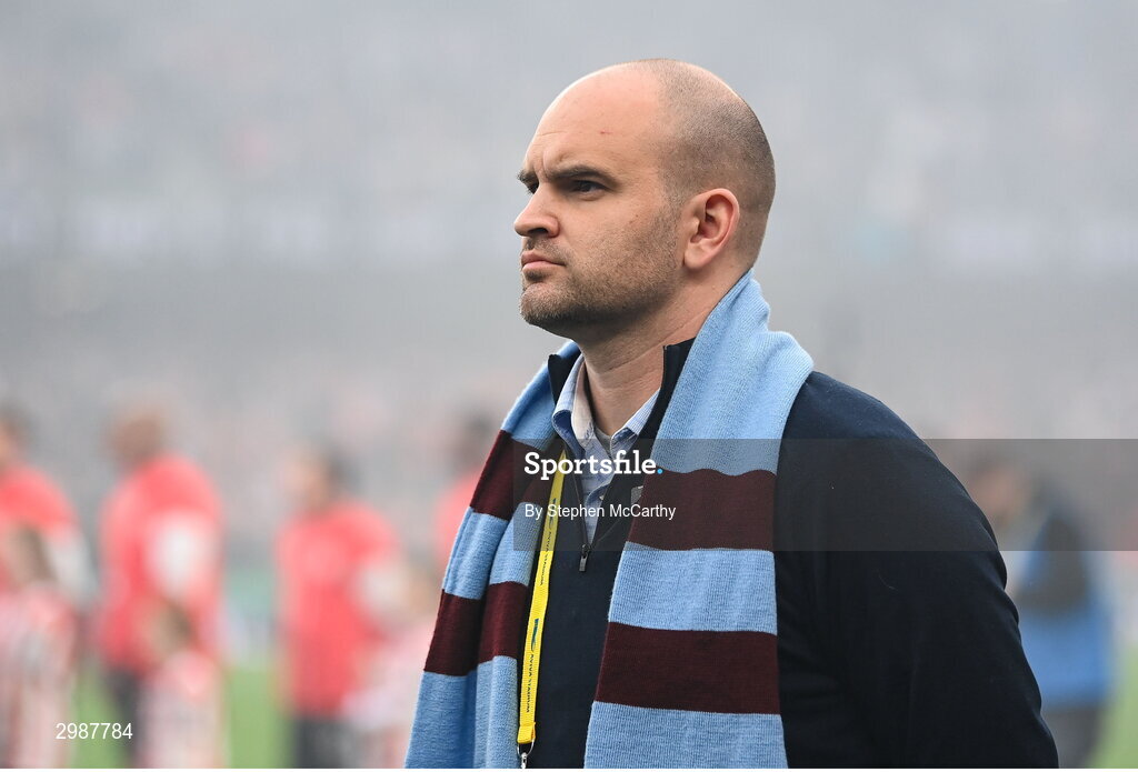 10 November 2024; Drogheda United co-chairman Benjamin Boycott before the Sports Direct Men's FAI Cup Final match between Drogheda United and Derry City at the Aviva Stadium in Dublin. Photo by Stephen McCarthy/Sportsfile
