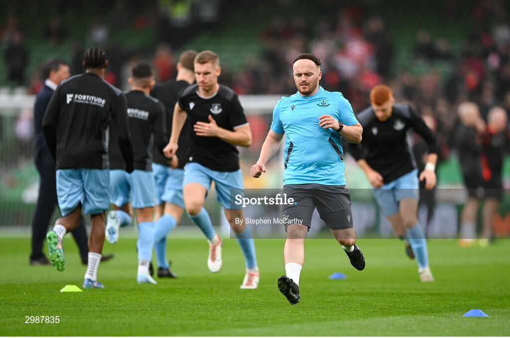 10 November 2024; Drogheda United strength and conditioning coach Conor Tully before the Sports Direct Men's FAI Cup Final match between Drogheda United and Derry City at the Aviva Stadium in Dublin. Photo by Stephen McCarthy/Sportsfile