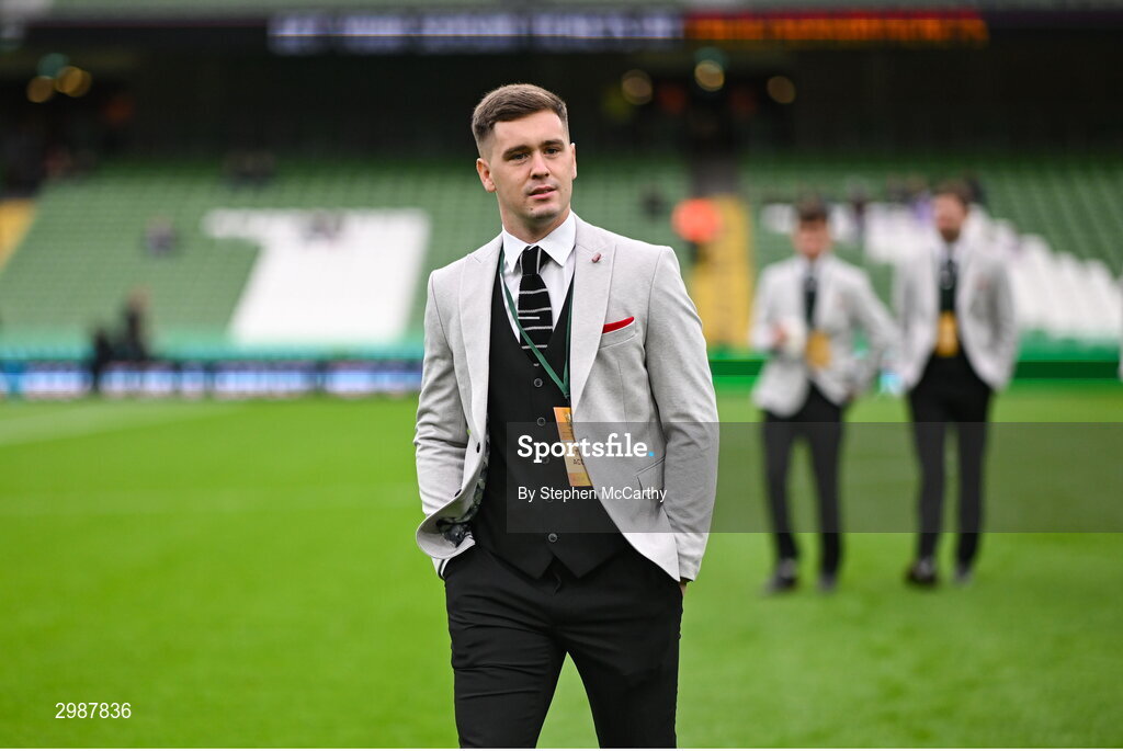 10 November 2024; Derry City goalkeeper Brian Maher before the Sports Direct Men's FAI Cup Final match between Drogheda United and Derry City at the Aviva Stadium in Dublin. Photo by Stephen McCarthy/Sportsfile