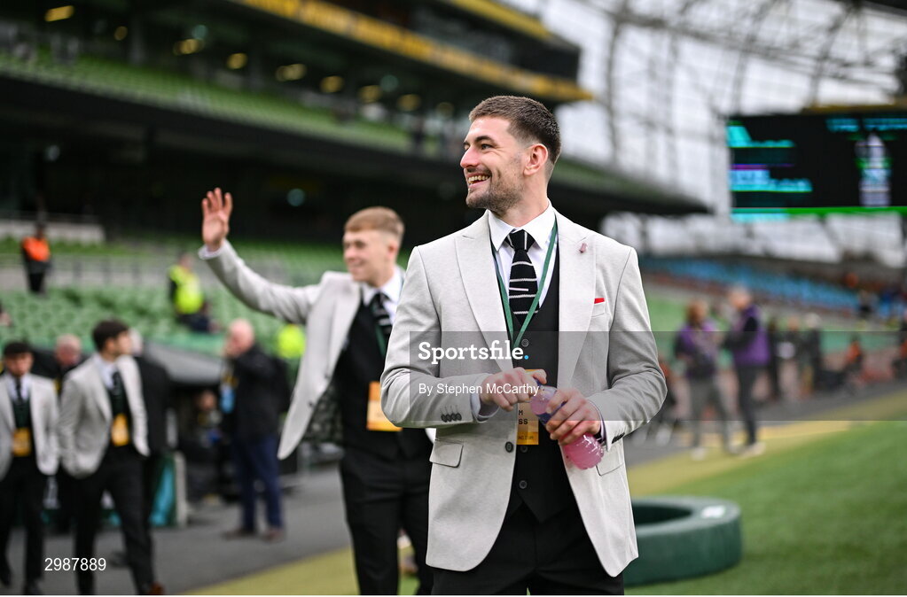 10 November 2024; Derry City goalkeeper Tadhg Ryan before the Sports Direct Men's FAI Cup Final match between Drogheda United and Derry City at the Aviva Stadium in Dublin. Photo by Stephen McCarthy/Sportsfile