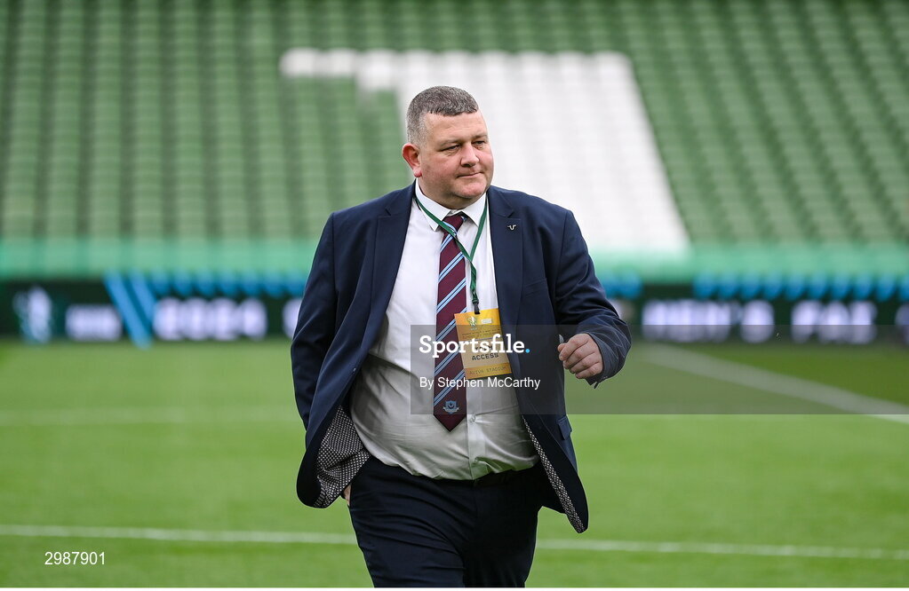 10 November 2024; Drogheda United's Andrew Matthews before the Sports Direct Men's FAI Cup Final match between Drogheda United and Derry City at the Aviva Stadium in Dublin. Photo by Stephen McCarthy/Sportsfile