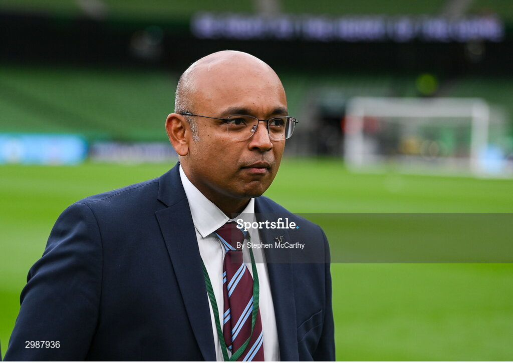10 November 2024; Drogheda United team doctor Kandan Loganathan before the Sports Direct Men's FAI Cup Final match between Drogheda United and Derry City at the Aviva Stadium in Dublin. Photo by Stephen McCarthy/Sportsfile