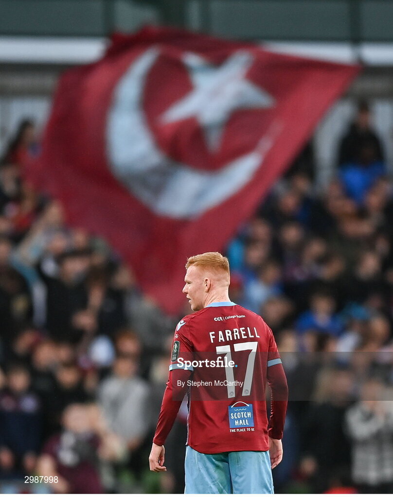 10 November 2024; Shane Farrell of Drogheda United during the Sports Direct Men's FAI Cup Final match between Drogheda United and Derry City at the Aviva Stadium in Dublin. Photo by Stephen McCarthy/Sportsfile