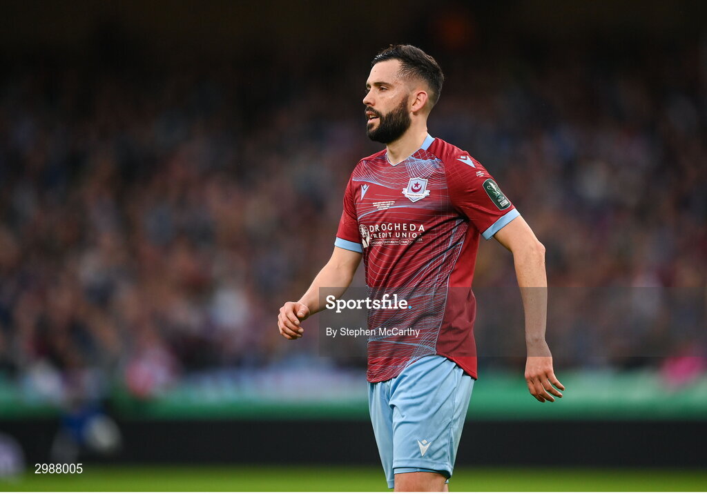 10 November 2024; Dave Webster of Drogheda United during the Sports Direct Men's FAI Cup Final match between Drogheda United and Derry City at the Aviva Stadium in Dublin. Photo by Stephen McCarthy/Sportsfile