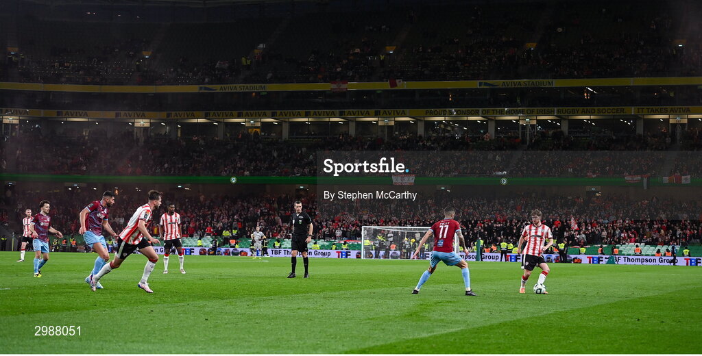 10 November 2024; A general view of the action during the Sports Direct Men's FAI Cup Final match between Drogheda United and Derry City at the Aviva Stadium in Dublin. Photo by Stephen McCarthy/Sportsfile