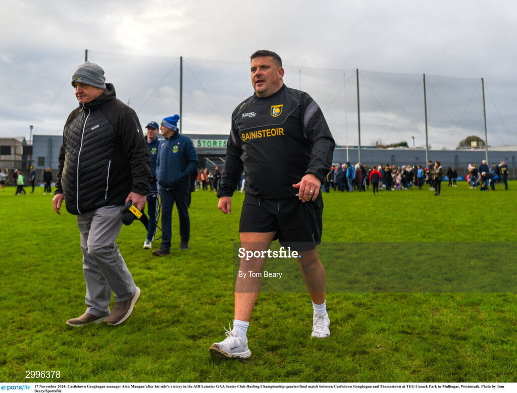 17 November 2024; Castletown Geoghegan manager Alan Mangan’after his side's victory in the AIB Leinster GAA Senior Club Hurling Championship quarter-final match between Castletown Geoghegan and Thomastown at TEG Cusack Park in Mullingar, Westmeath. Photo by Tom Beary/Sportsfile