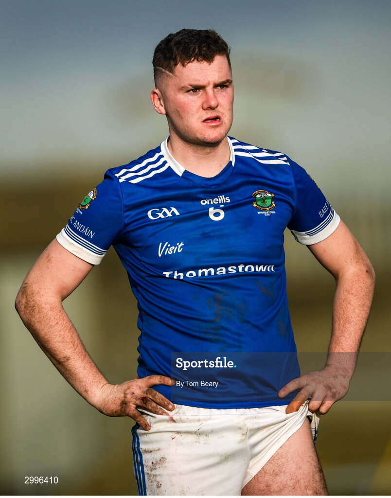 17 November 2024; Eddie Donnelly of Thomastown reacts after his side's defeat in the AIB Leinster GAA Senior Club Hurling Championship quarter-final match between Castletown Geoghegan and Thomastown at TEG Cusack Park in Mullingar, Westmeath. Photo by Tom Beary/Sportsfile