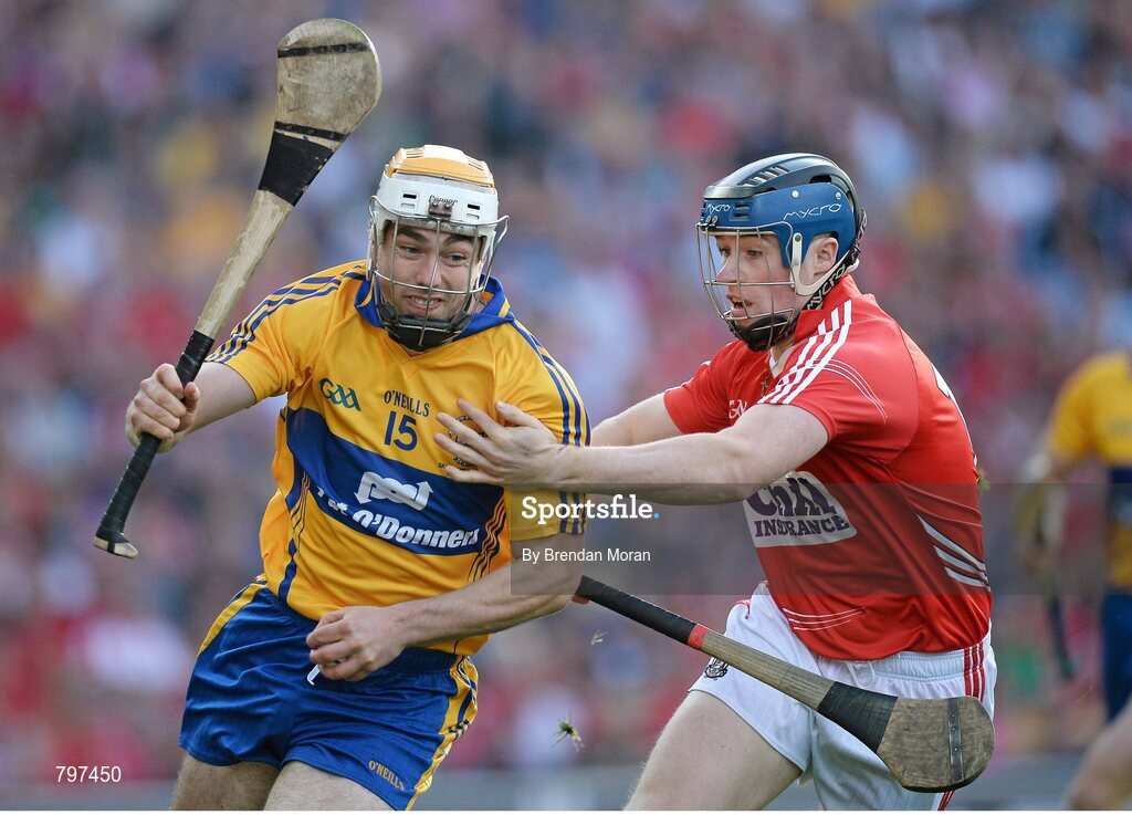 28 September 2013; Conor McGrath, Clare, in action against Conor Lehane, Cork. GAA Hurling All-Ireland Senior Championship Final Replay, Cork v Clare, Croke Park, Dublin. Picture credit: Brendan Moran / SPORTSFILE