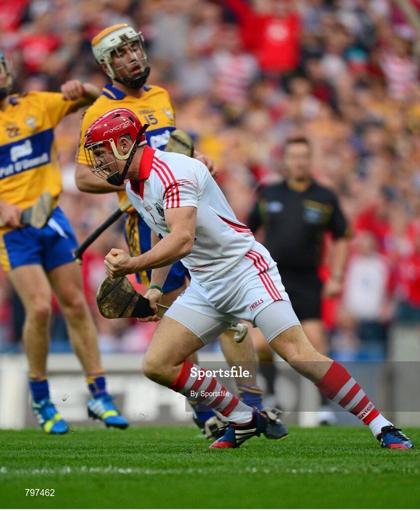 28 September 2013; Anthony Nash, Cork, celebrates after scoring his side's first goal. GAA Hurling All-Ireland Senior Championship Final Replay, Cork v Clare, Croke Park, Dublin. Photo by Sportsfile