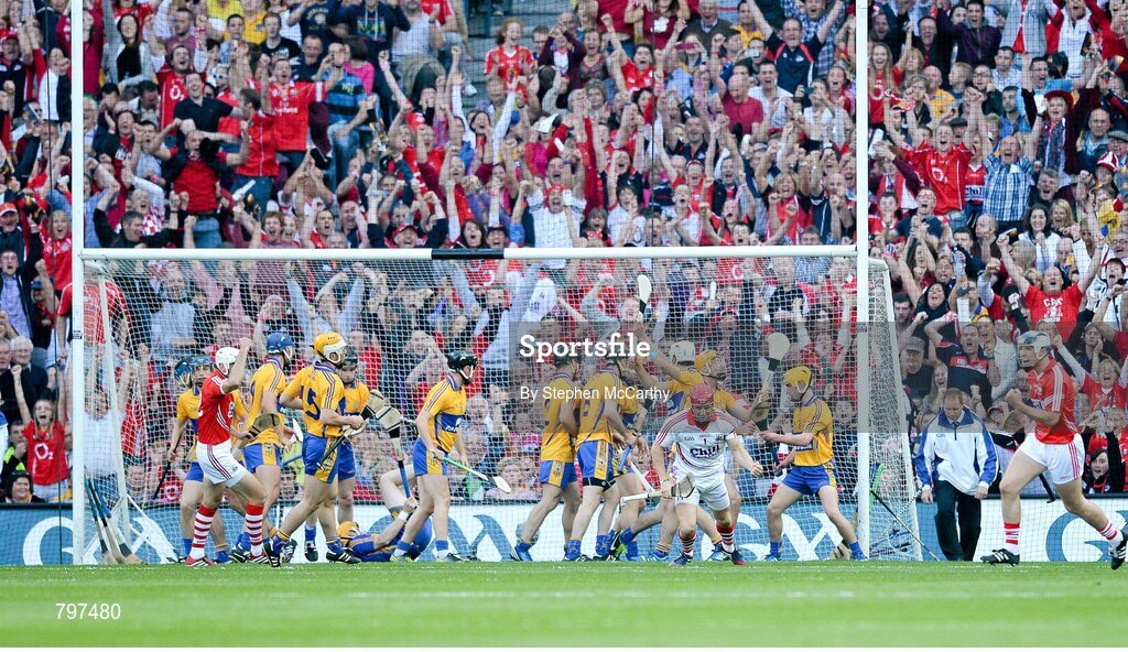 28 September 2013; Anthony Nash celebrates after scoring Cork's first goal. GAA Hurling All-Ireland Senior Championship Final Replay, Cork v Clare, Croke Park, Dublin. Picture credit: Stephen McCarthy / SPORTSFILE