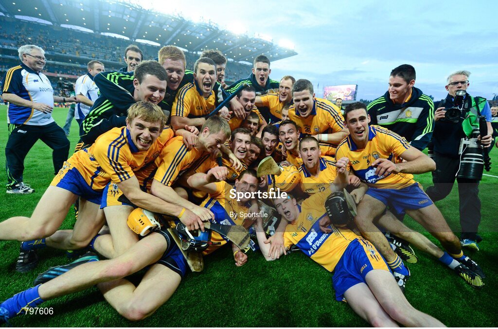 28 September 2013; Clare celebrate with the Liam MacCarthy cup after their side's victory. GAA Hurling All-Ireland Senior Championship Final Replay, Cork v Clare, Croke Park, Dublin. Photo by Sportsfile