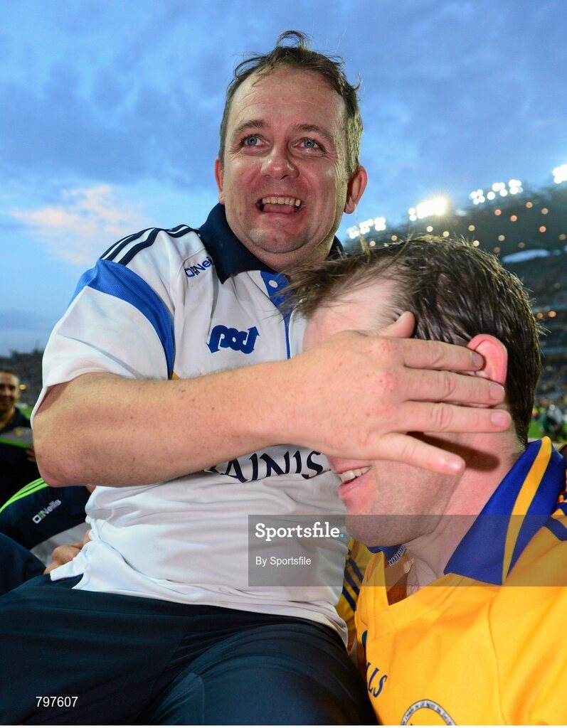 28 September 2013; Clare manager Davy Fitzgerald celebrates his side's victory. GAA Hurling All-Ireland Senior Championship Final Replay, Cork v Clare, Croke Park, Dublin. Photo by Sportsfile