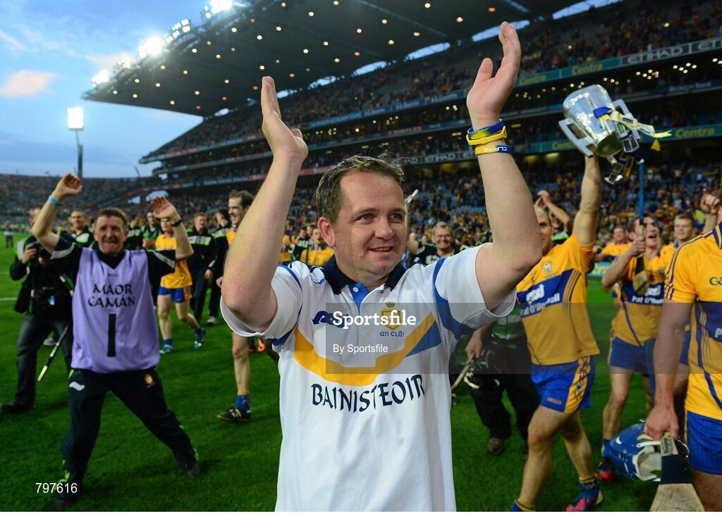 28 September 2013; Clare manager Davy Fitzgerald celebrates after his side’s victory. GAA Hurling All-Ireland Senior Championship Final Replay, Cork v Clare, Croke Park, Dublin. Photo by Sportsfile