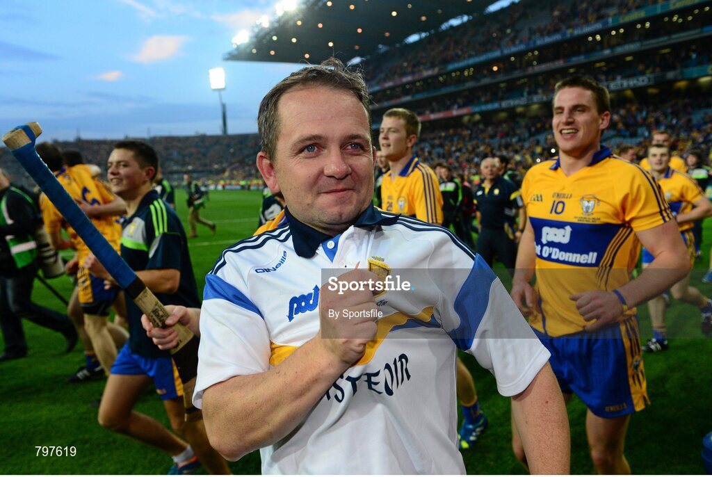 28 September 2013; Clare manager Davy Fitzgerald celebrates after his side’s victory. GAA Hurling All-Ireland Senior Championship Final Replay, Cork v Clare, Croke Park, Dublin. Photo by Sportsfile