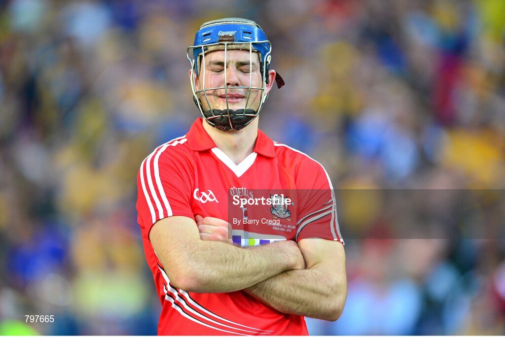 28 September 2013; A dejected Christopher Joyce, Cork, after the game. GAA Hurling All-Ireland Senior Championship Final Replay, Cork v Clare, Croke Park, Dublin. Picture credit: Barry Cregg / SPORTSFILE