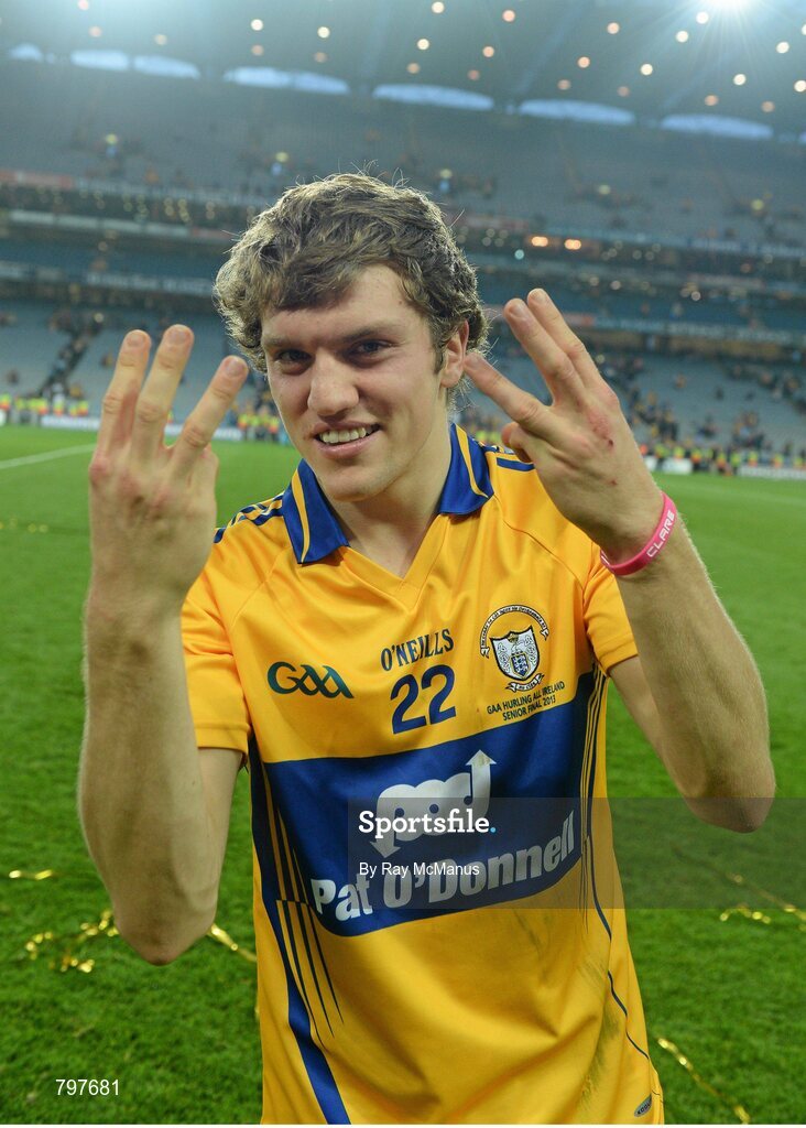 28 September 2013; Clare's Shane O'Donnell, who scored three goals in the first half, celebrates after the game. GAA Hurling All-Ireland Senior Championship Final Replay, Cork v Clare, Croke Park, Dublin. Picture credit: Ray McManus / SPORTSFILE