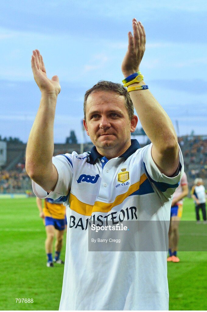 28 September 2013; Clare manager Davy Fitzgerald applauds supporters after the game. GAA Hurling All-Ireland Senior Championship Final Replay, Cork v Clare, Croke Park, Dublin. Picture credit: Barry Cregg / SPORTSFILE