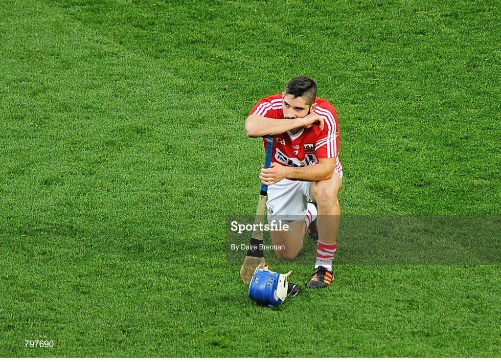28 September 2013; A dejected Killian Murphy, Cork, after the game. GAA Hurling All-Ireland Senior Championship Final Replay, Cork v Clare, Croke Park, Dublin. Picture credit: Daire Brennan / SPORTSFILE