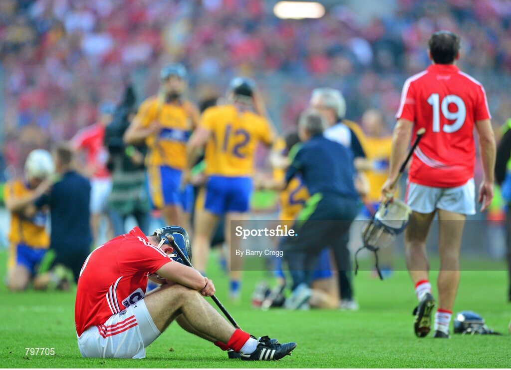 28 September 2013; Dejected Cork players, Christopher Joyce, left, and Tom Kenny after the game. GAA Hurling All-Ireland Senior Championship Final Replay, Cork v Clare, Croke Park, Dublin. Picture credit: Barry Cregg / SPORTSFILE