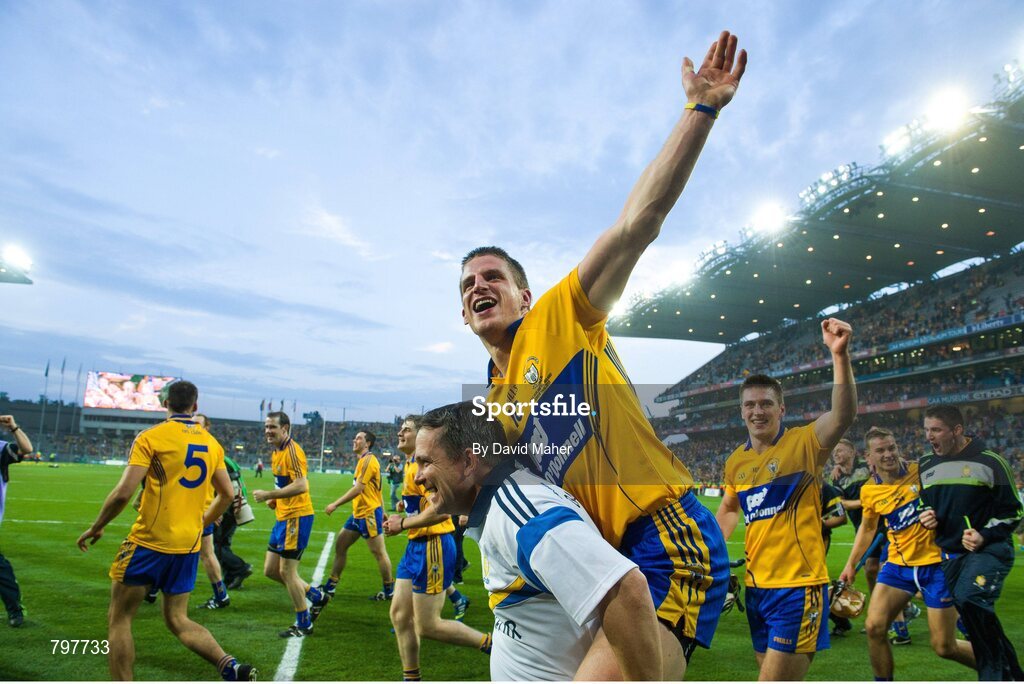 28 September 2013; Clare manager Davy Fitzgerald celebrates with John Conlon at the end of the game. GAA Hurling All-Ireland Senior Championship Final Replay, Cork v Clare, Croke Park, Dublin. Picture credit: David Maher / SPORTSFILE
