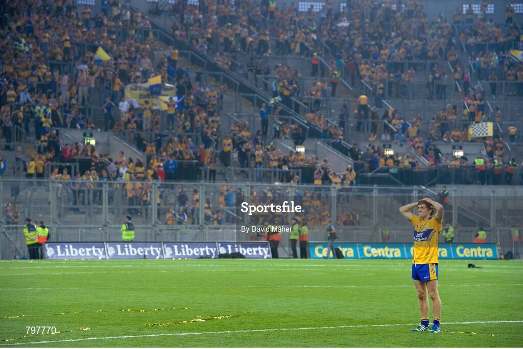 28 September 2013; Clare's Shane O'Donnell, who scored three goals in the first half, at the end of the game. GAA Hurling All-Ireland Senior Championship Final Replay, Cork v Clare, Croke Park, Dublin. Picture credit: David Maher / SPORTSFILE