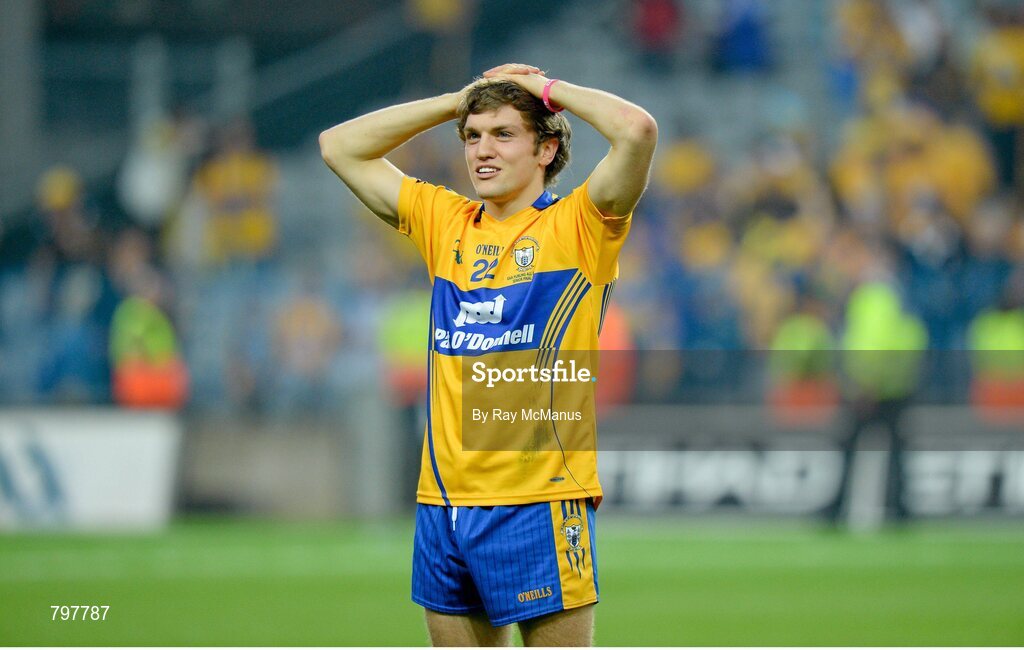 28 September 2013; Clare's Shane O'Donnell, who scored 3 - 3, soaks up the athmosphere after the presentation. GAA Hurling All-Ireland Senior Championship Final Replay, Cork v Clare, Croke Park, Dublin. Picture credit: Ray McManus / SPORTSFILE
